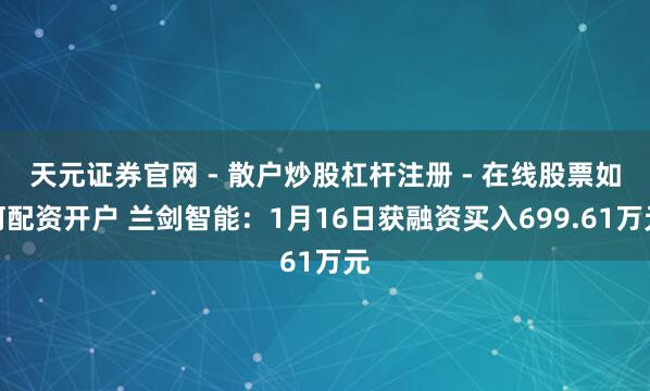 天元证券官网 - 散户炒股杠杆注册 - 在线股票如何配资开户 兰剑智能：1月16日获融资买入699.61万元