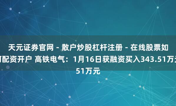 天元证券官网 - 散户炒股杠杆注册 - 在线股票如何配资开户 高铁电气：1月16日获融资买入343.51万元